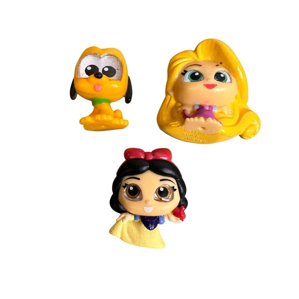 Disney Doorables LOT OF 3 Snow White Rapunzel Pluto Toy Collectible Figures